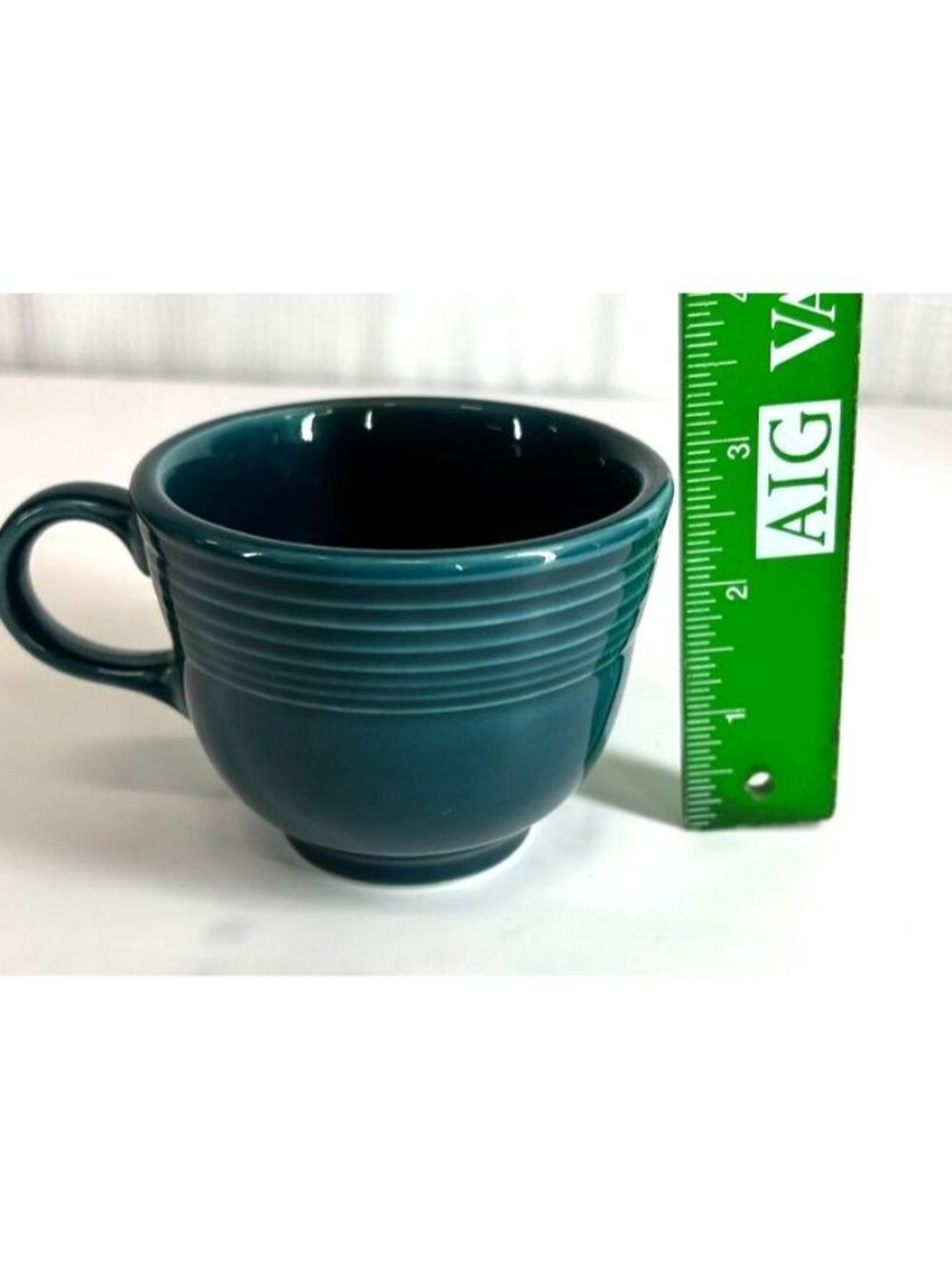 Vintage small Fiestaware ceramic tea cup green, juniper - Picture 5 of 7